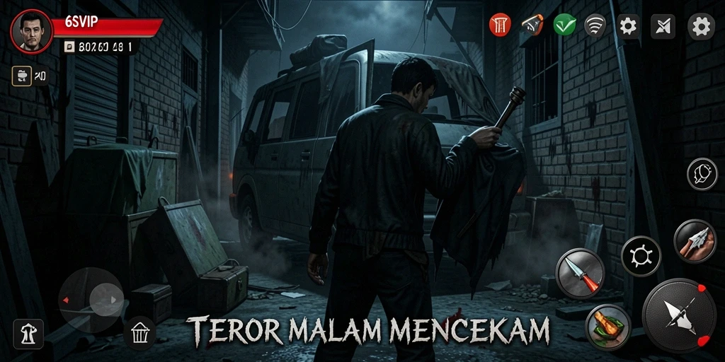 Cuplikan gameplay 6SVIP menampilkan suasana Horror yang mencekam.