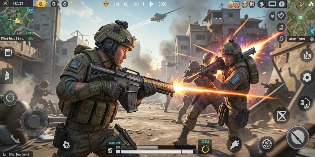 Tangkapan layar FB333 menunjukkan aksi seru gameplay TPS dengan grafis menakjubkan.