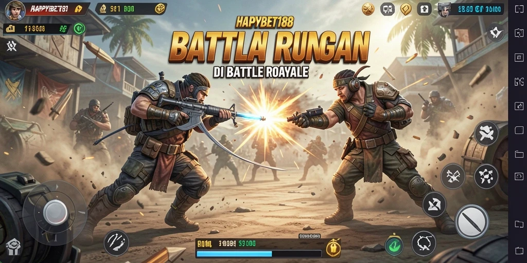 Tampilan gameplay seru di dalam arena Battle Royale.