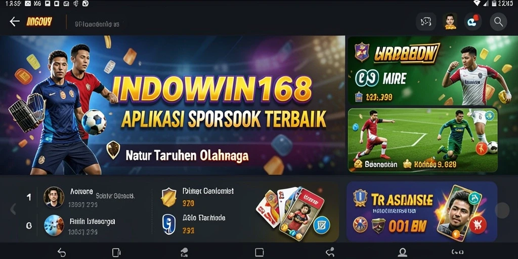Tampilan antarmuka pengguna INDOWIN168 yang menarik untuk taruhan olahraga.