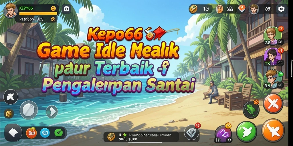 Screenshot KEPO66 menunjukkan gameplay Idle yang menghibur dan penuh warna.