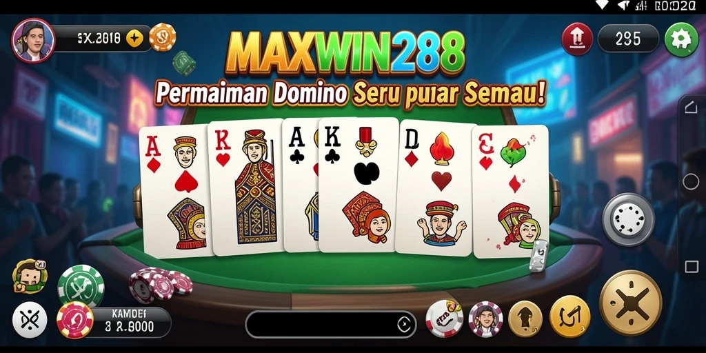 Tampilan gameplay menarik dari MAXWIN288 saat bermain domino.