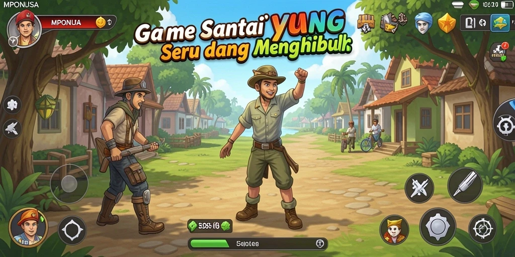 Tampilan gameplay <strong>MPONUSA</strong> yang seru dan penuh warna.