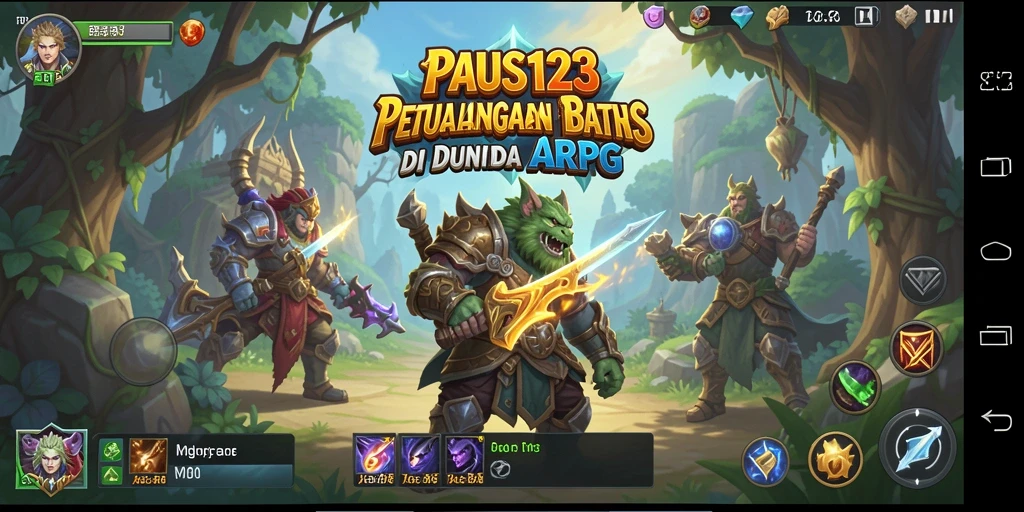 Screenshot menunjukkan aksi seru dalam gameplay ARPG PAUS123.