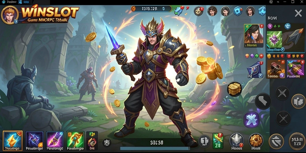 Tangkapan layar WINSLOT yang menampilkan aksi seru dalam pertarungan MMORPG.