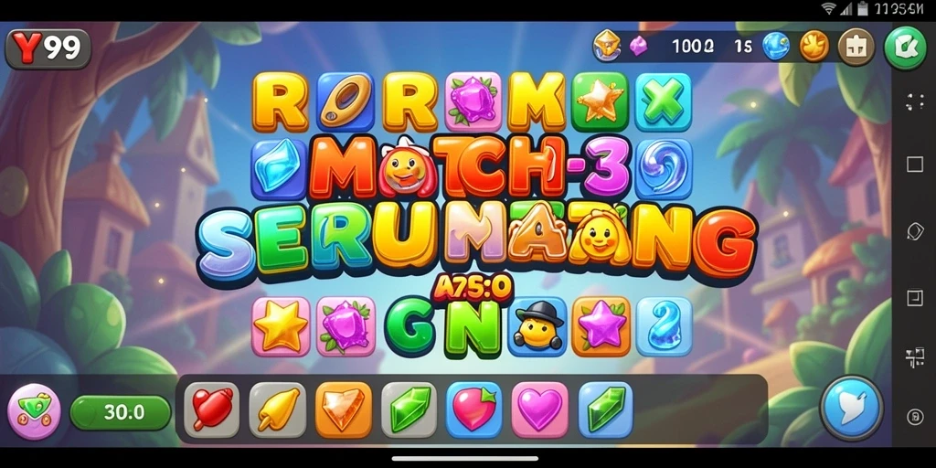 Tampak gameplay seru dari Y89 dengan elemen Match-3 yang menarik.